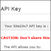 Site24x7 API