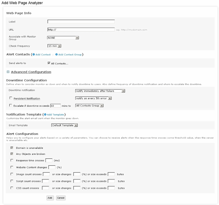 Monitor your webpage changes with Site24x7