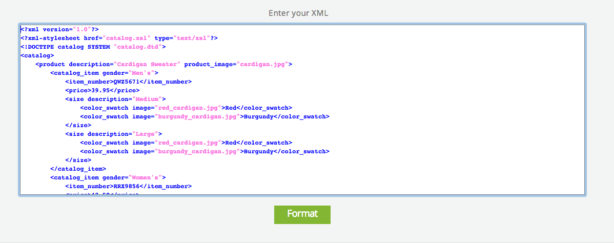 textwrangler xml formatter